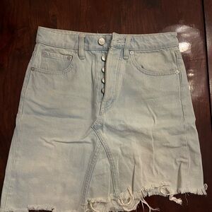 Free People Light Blue Denim Mini Skirt